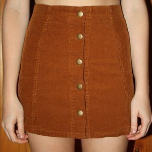 Topshop Corduroy Button Skirt